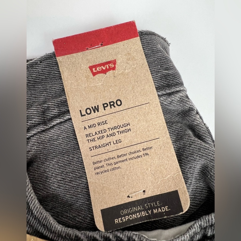 Levi's Women's Low Pro Straight‎ Mid Rise Grey Wash Denim Jeans Size 26 NWT - Picture 5 of 11